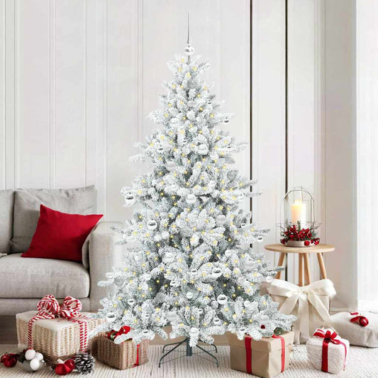 Albero di Natale Artificiale con Rami Pieghevoli Bianco 180 cm