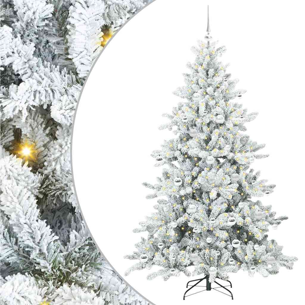 Albero di Natale Artificiale con Rami Pieghevoli Bianco 180 cm