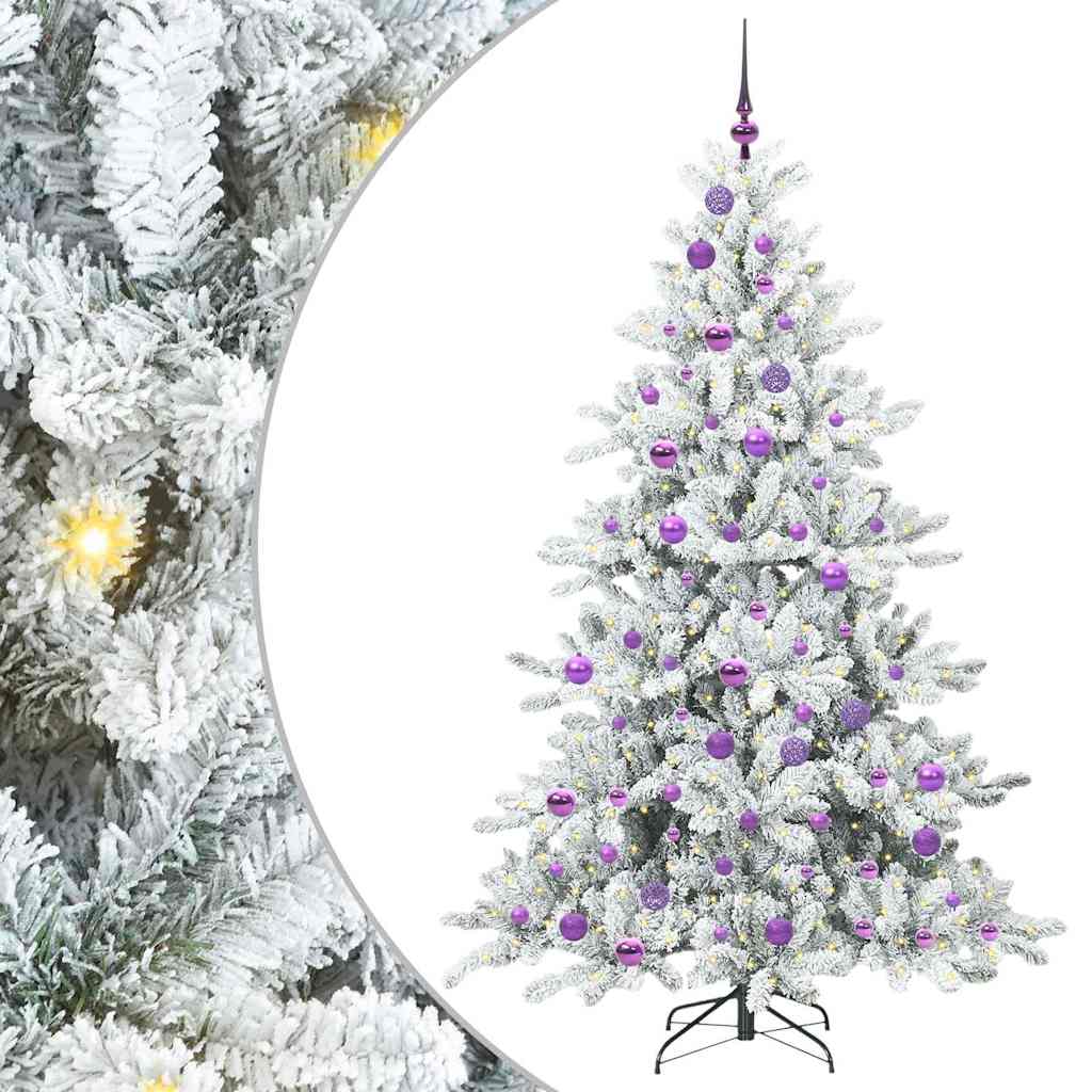 Albero di Natale Artificiale con Rami Pieghevoli Bianco 180 cm