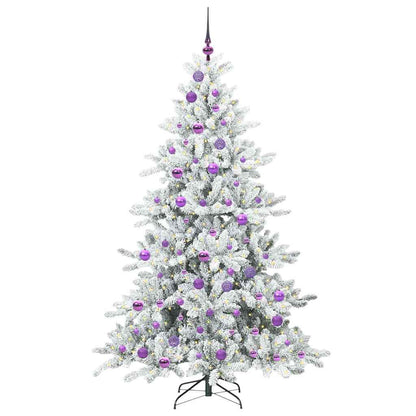 Albero di Natale Artificiale con Rami Pieghevoli Bianco 180 cm