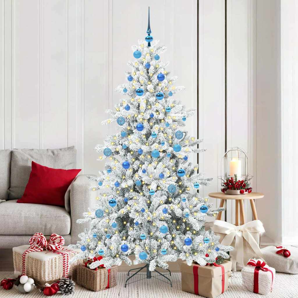 Albero di Natale Artificiale con Rami Pieghevoli Bianco 180 cm