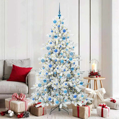 Albero di Natale Artificiale con Rami Pieghevoli Bianco 180 cm