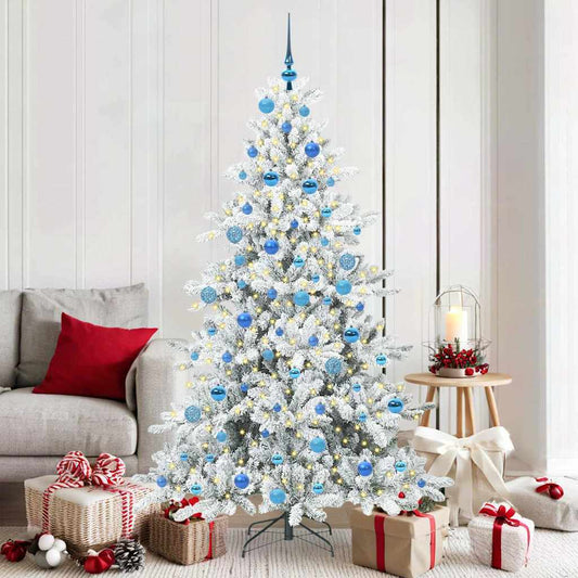 Albero di Natale Artificiale con Rami Pieghevoli Bianco 180 cm
