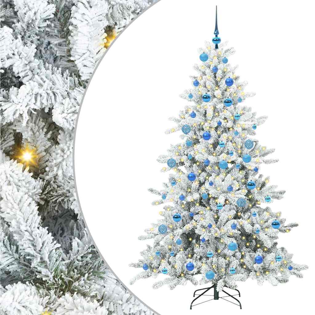 Albero di Natale Artificiale con Rami Pieghevoli Bianco 180 cm