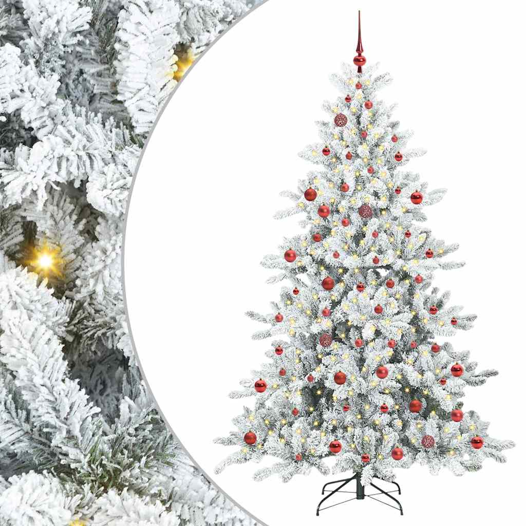 Albero di Natale Artificiale con Rami Pieghevoli Bianco 210 cm