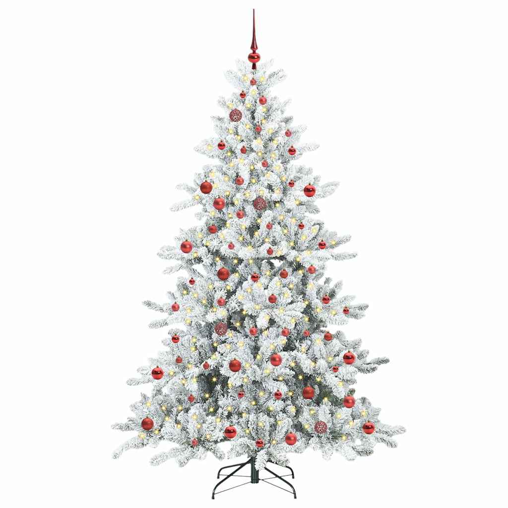Albero di Natale Artificiale con Rami Pieghevoli Bianco 210 cm