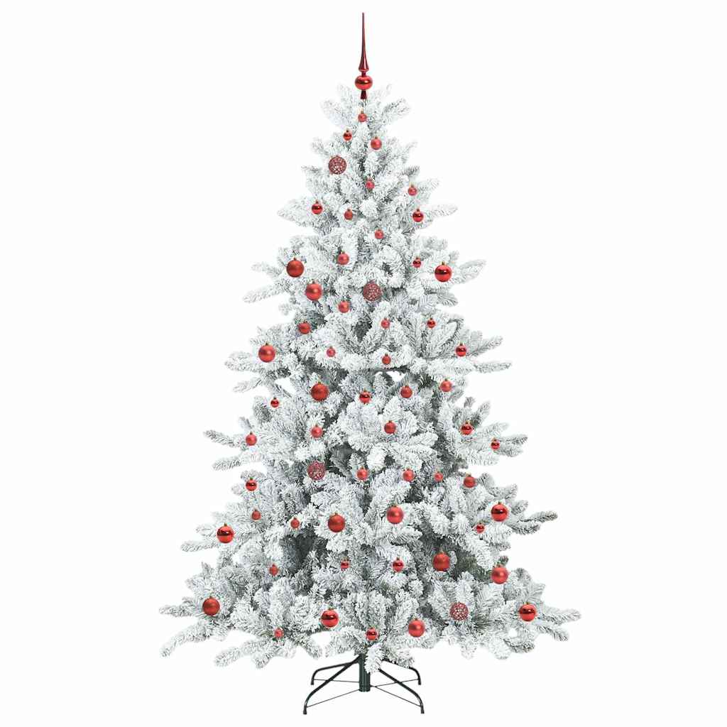 Albero di Natale Artificiale con Rami Pieghevoli Bianco 210 cm