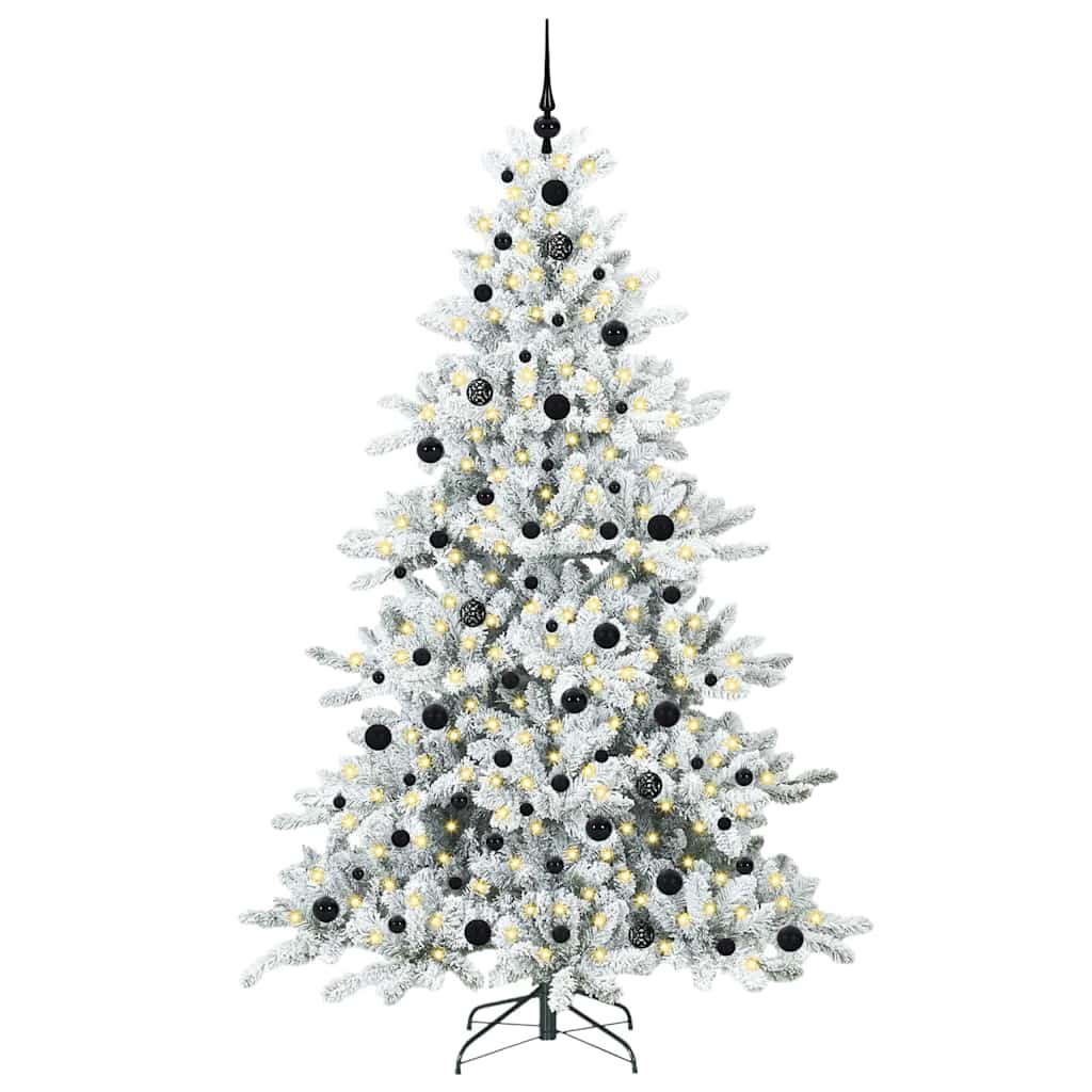 Albero di Natale Artificiale con Rami Pieghevoli Bianco 210 cm