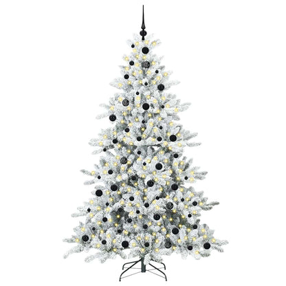 Albero di Natale Artificiale con Rami Pieghevoli Bianco 210 cm