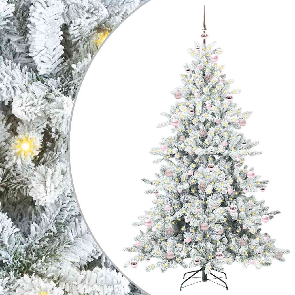 Albero di Natale Artificiale con Rami Pieghevoli Bianco 210 cm