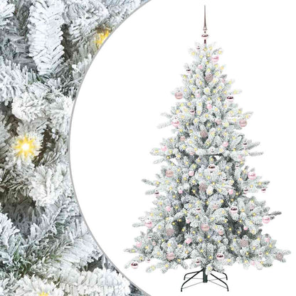 Albero di Natale Artificiale con Rami Pieghevoli Bianco 210 cm