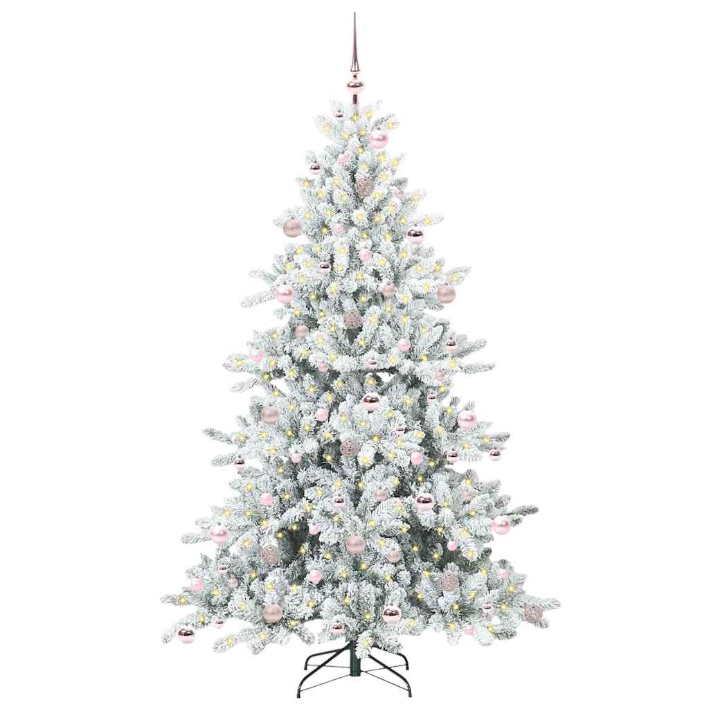 Albero di Natale Artificiale con Rami Pieghevoli Bianco 210 cm