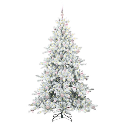 Albero di Natale Artificiale con Rami Pieghevoli Bianco 210 cm