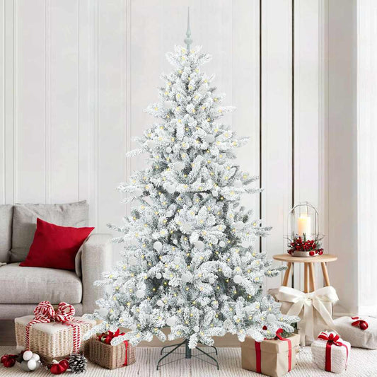 Albero di Natale Artificiale con Rami Pieghevoli Bianco 210 cm
