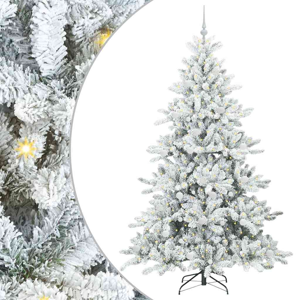 Albero di Natale Artificiale con Rami Pieghevoli Bianco 210 cm