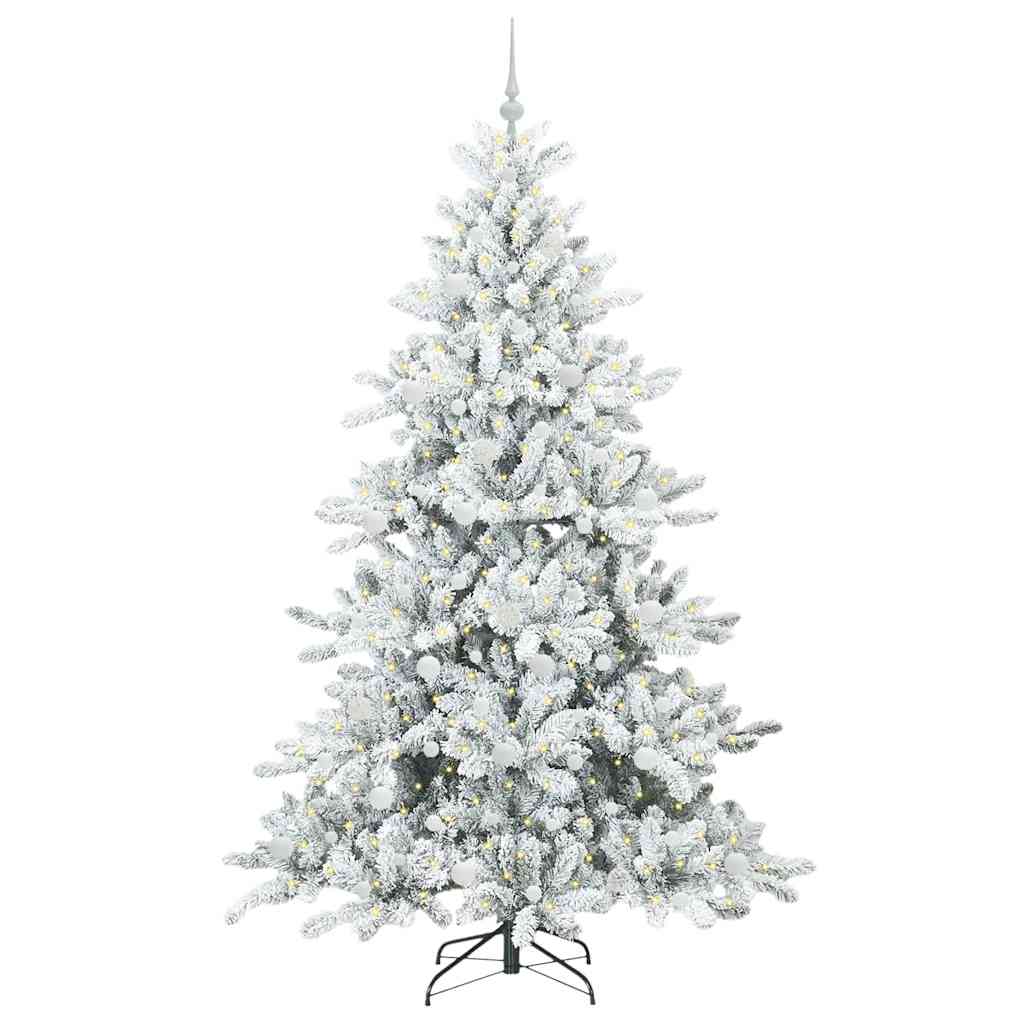 Albero di Natale Artificiale con Rami Pieghevoli Bianco 210 cm