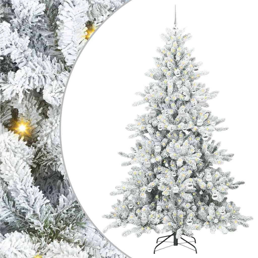 Albero di Natale Artificiale con Rami Pieghevoli Bianco 210 cm