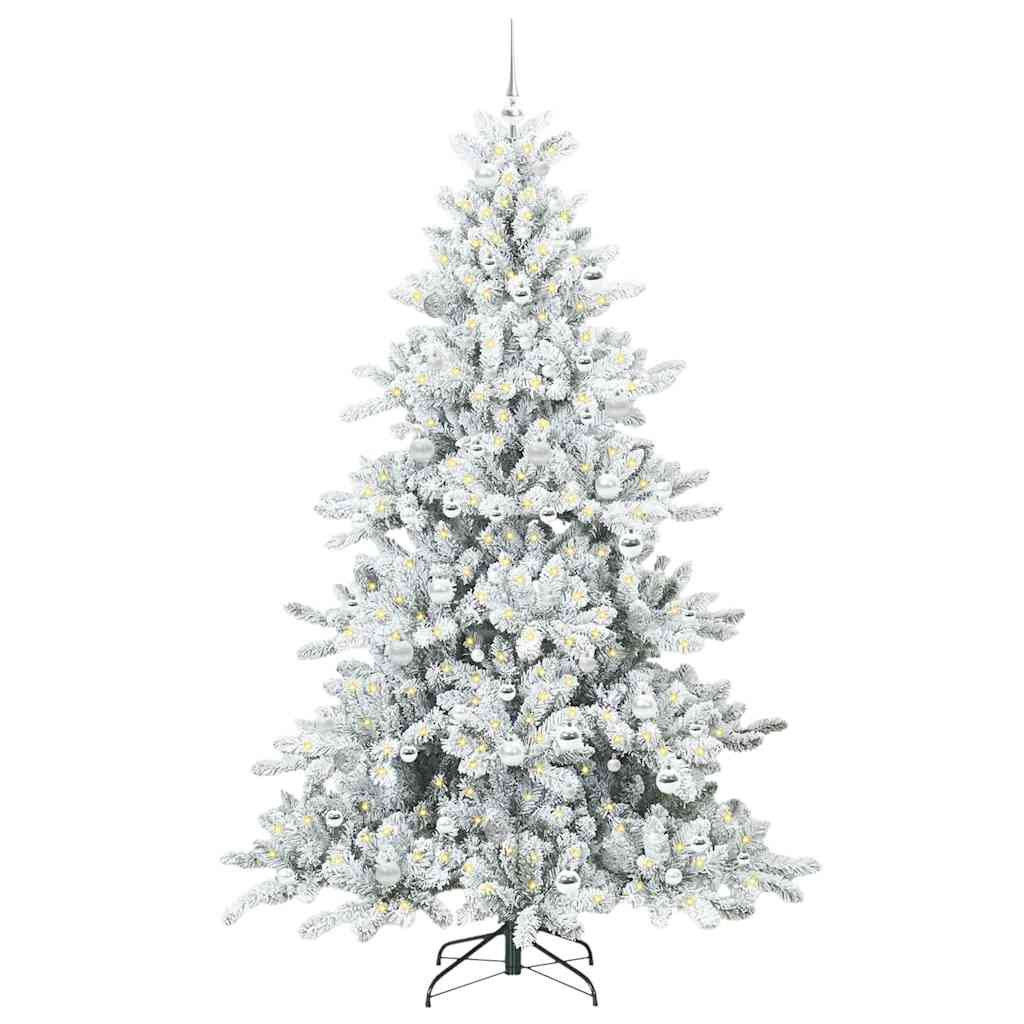 Albero di Natale Artificiale con Rami Pieghevoli Bianco 210 cm