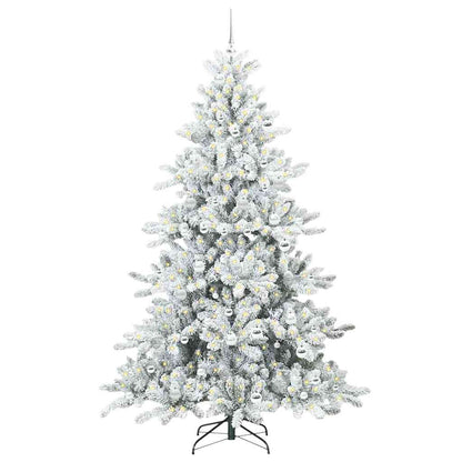 Albero di Natale Artificiale con Rami Pieghevoli Bianco 210 cm