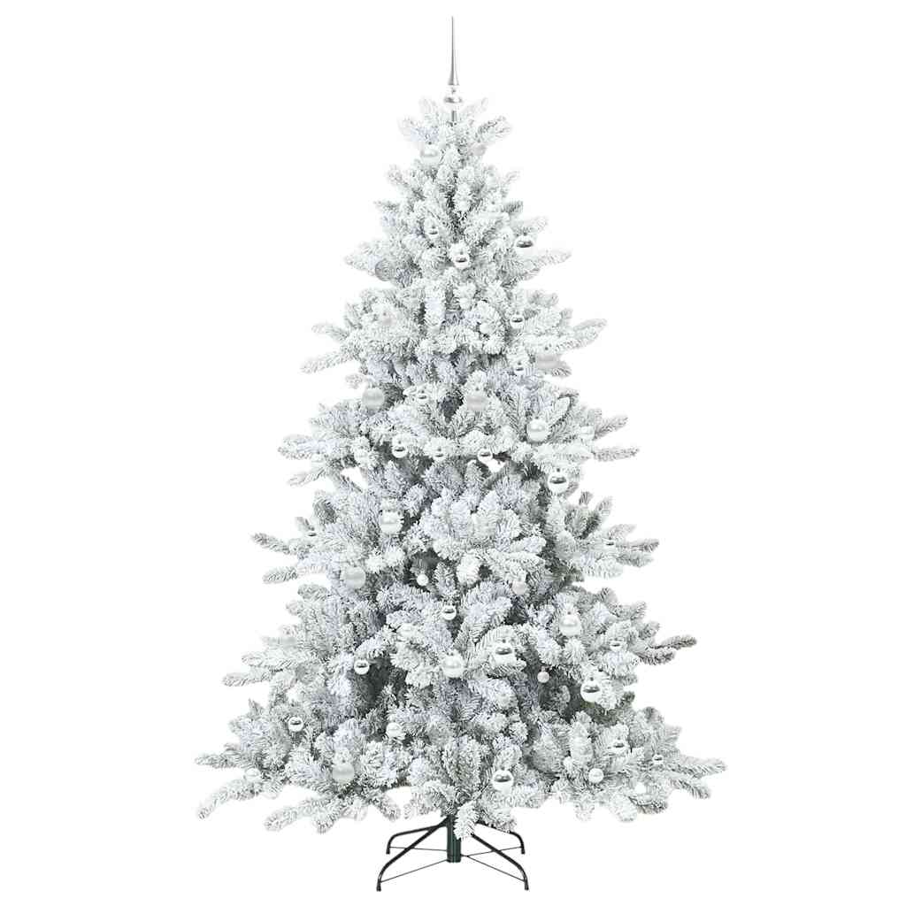 Albero di Natale Artificiale con Rami Pieghevoli Bianco 210 cm