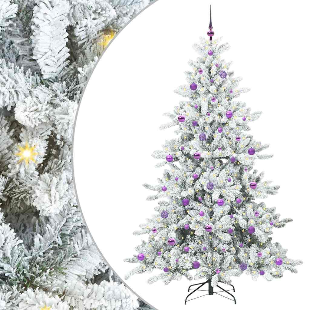 Albero di Natale Artificiale con Rami Pieghevoli Bianco 210 cm