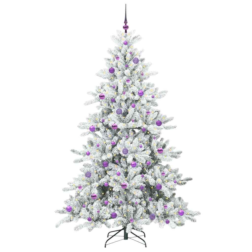 Albero di Natale Artificiale con Rami Pieghevoli Bianco 210 cm