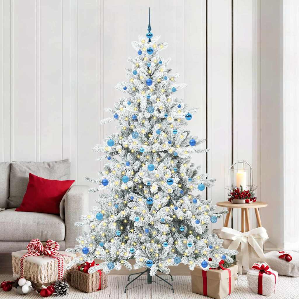 Albero di Natale Artificiale con Rami Pieghevoli Bianco 210 cm