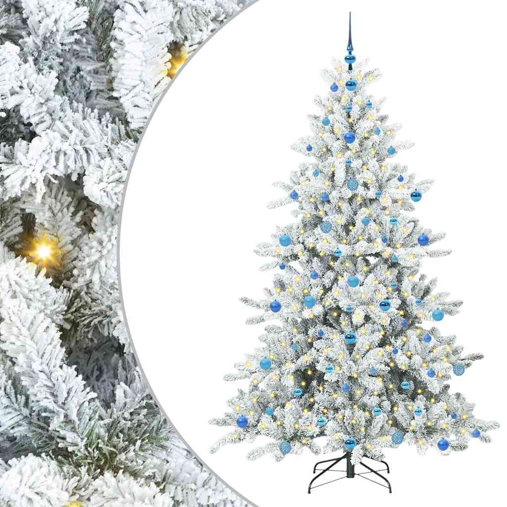 Albero di Natale Artificiale con Rami Pieghevoli Bianco 210 cm