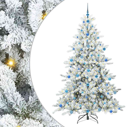 Albero di Natale Artificiale con Rami Pieghevoli Bianco 210 cm