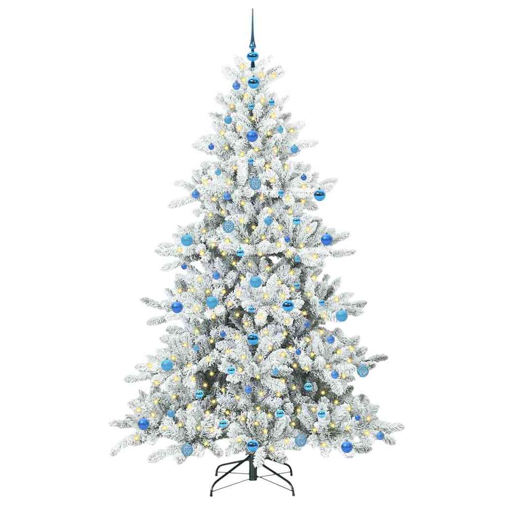 Albero di Natale Artificiale con Rami Pieghevoli Bianco 210 cm