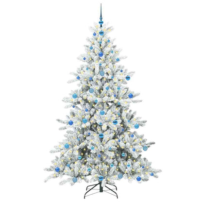 Albero di Natale Artificiale con Rami Pieghevoli Bianco 210 cm