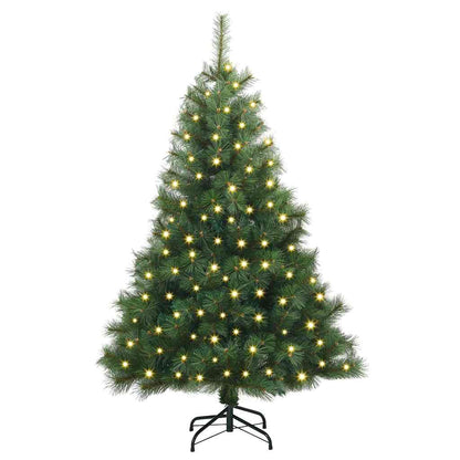 Albero di Natale artificiale con 150 LED Verde 120 cm PE e PVC
