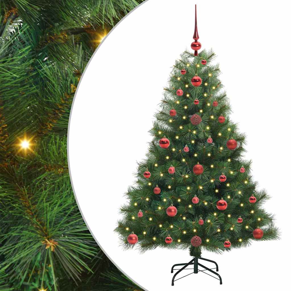 Albero di Natale artificiale con 150 LED Verde 120 cm PE e PVC