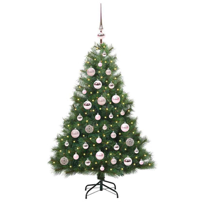 Albero di Natale artificiale con 150 LED Verde 120 cm PE e PVC