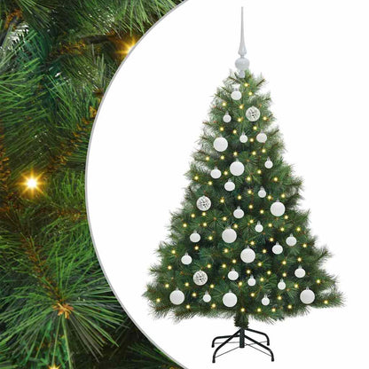 Albero di Natale artificiale con 150 LED Verde 120 cm PE e PVC