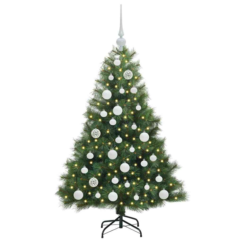 Albero di Natale artificiale con 150 LED Verde 120 cm PE e PVC