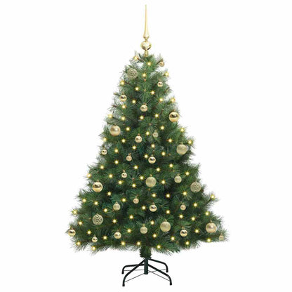 Albero di Natale artificiale con 150 LED Verde 120 cm PE e PVC