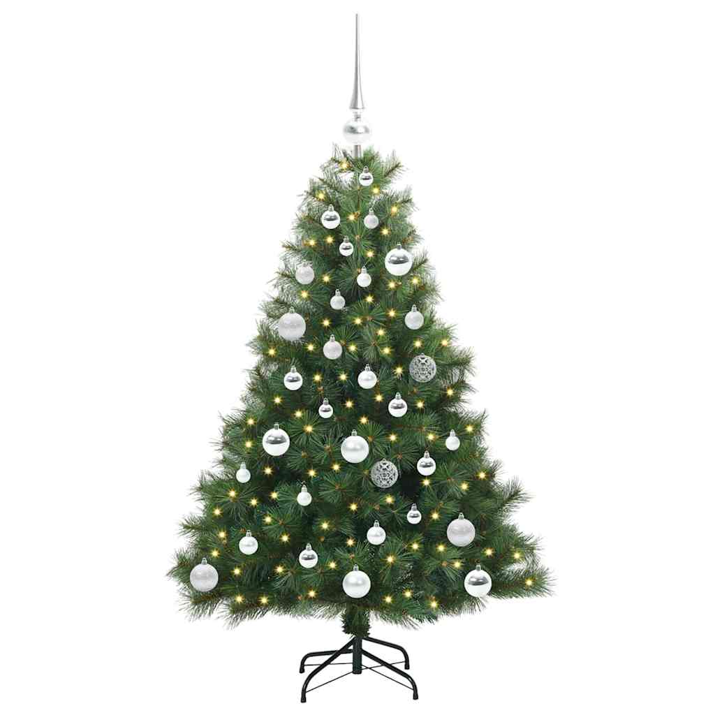 Albero di Natale artificiale con 150 LED Verde 120 cm PE e PVC