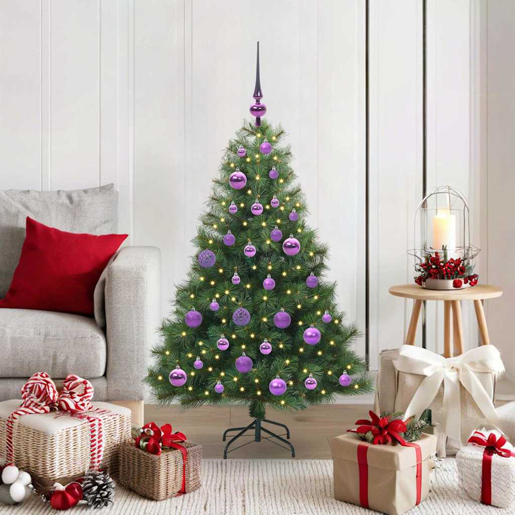 Albero di Natale artificiale con 150 LED Verde 120 cm PE e PVC