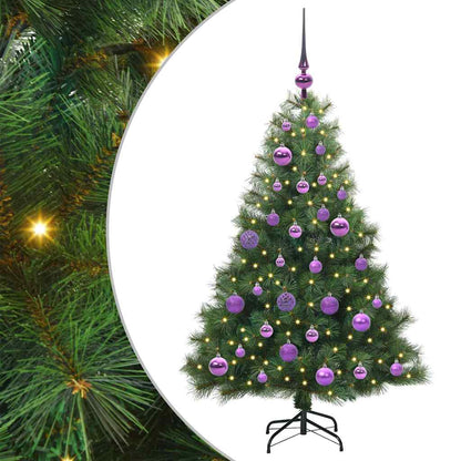 Albero di Natale artificiale con 150 LED Verde 120 cm PE e PVC