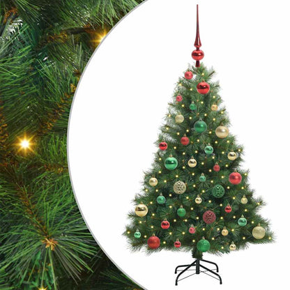 Albero di Natale artificiale con 150 LED Verde 120 cm PE e PVC