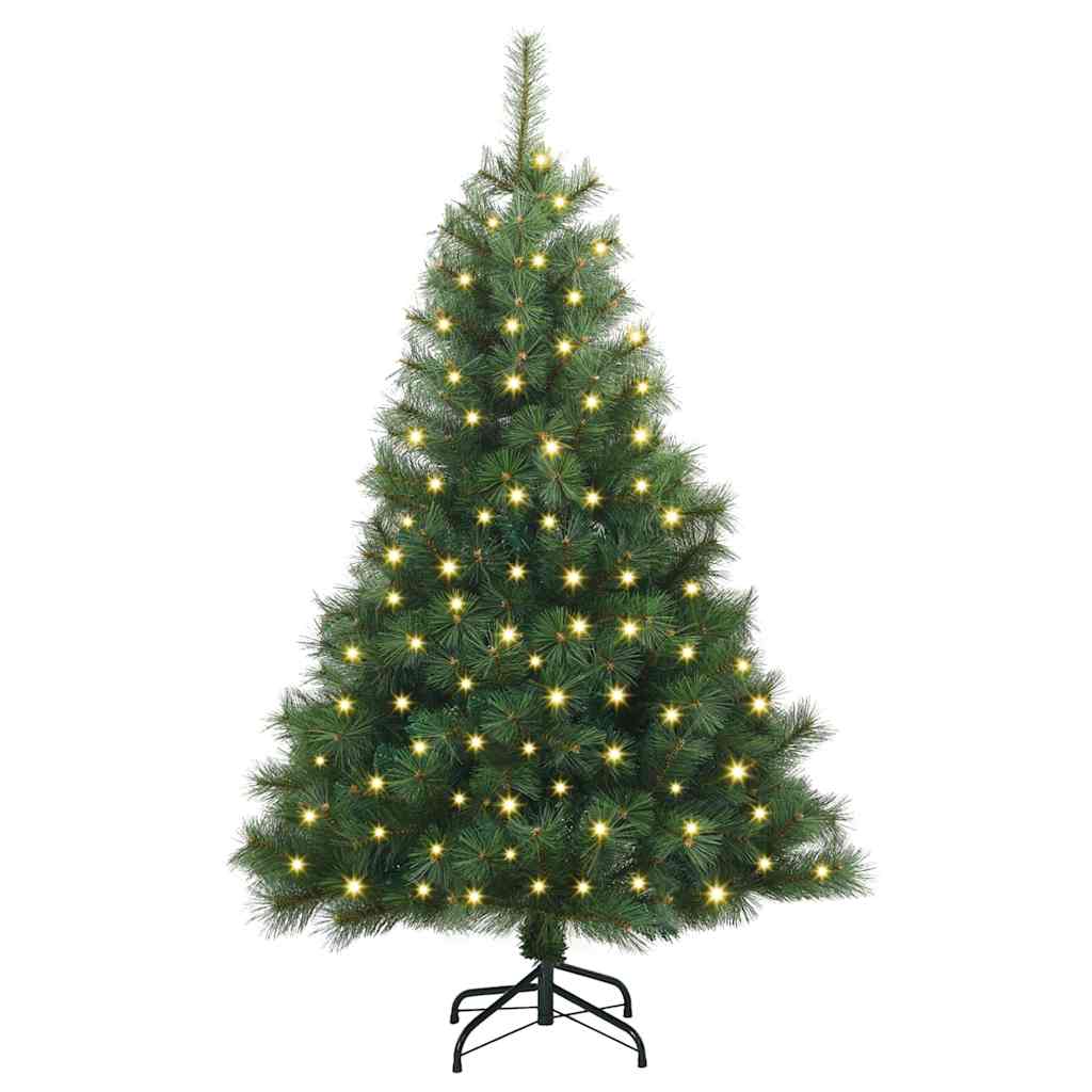 Albero di Natale artificiale con 150 LED Verde 150 cm PE e PVC