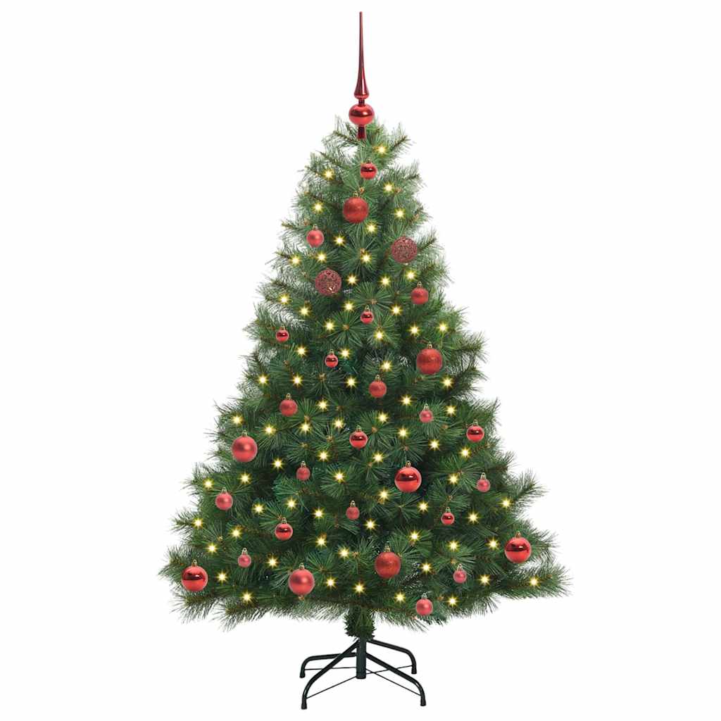 Albero di Natale artificiale con 150 LED Verde 150 cm PE e PVC