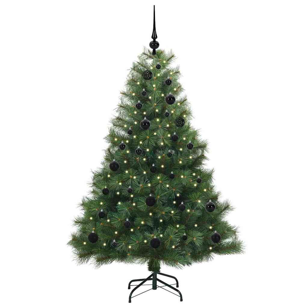 Albero di Natale artificiale con 150 LED Verde 150 cm PE e PVC