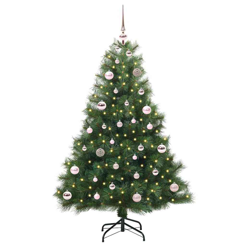 Albero di Natale artificiale con 150 LED Verde 150 cm PE e PVC
