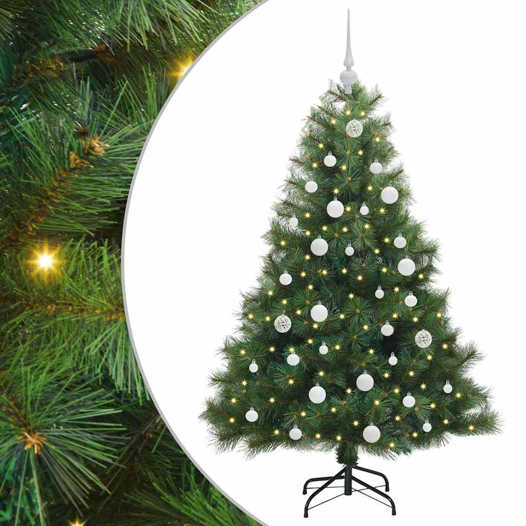 Albero di Natale artificiale con 150 LED Verde 150 cm PE e PVC