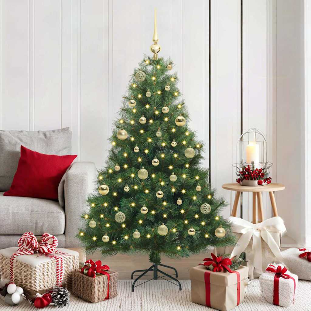 Albero di Natale artificiale con 150 LED Verde 150 cm PE e PVC
