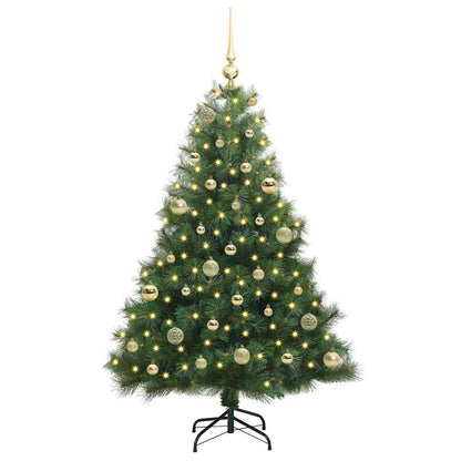 Albero di Natale artificiale con 150 LED Verde 150 cm PE e PVC