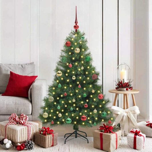 Albero di Natale artificiale con 150 LED Verde 150 cm PE e PVC