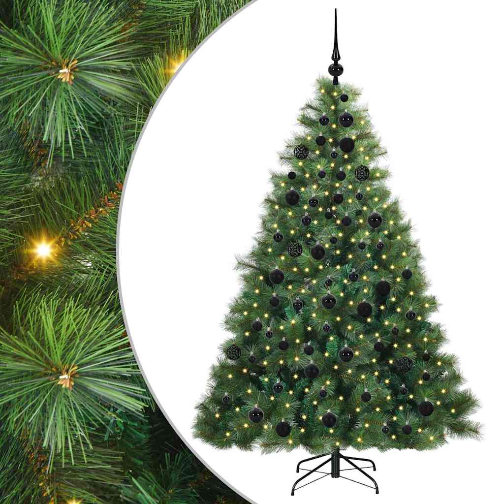 Albero di Natale artificiale con 300 LED Verde 180 cm PE e PVC